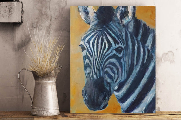 Zebra head 16"x20"