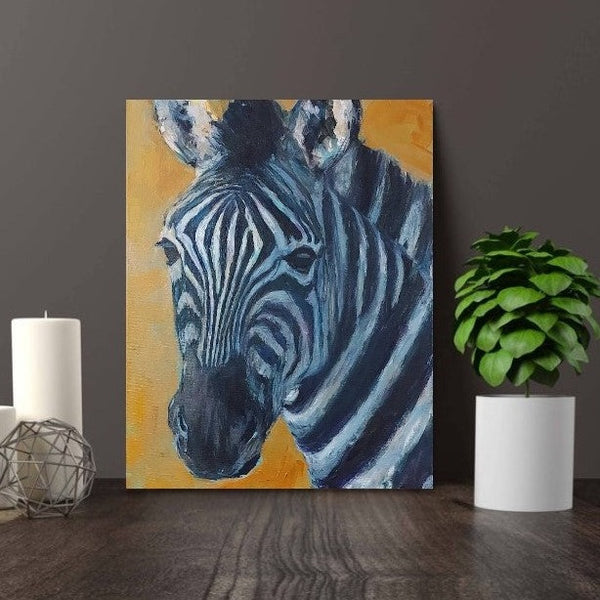 Zebra head 16"x20"